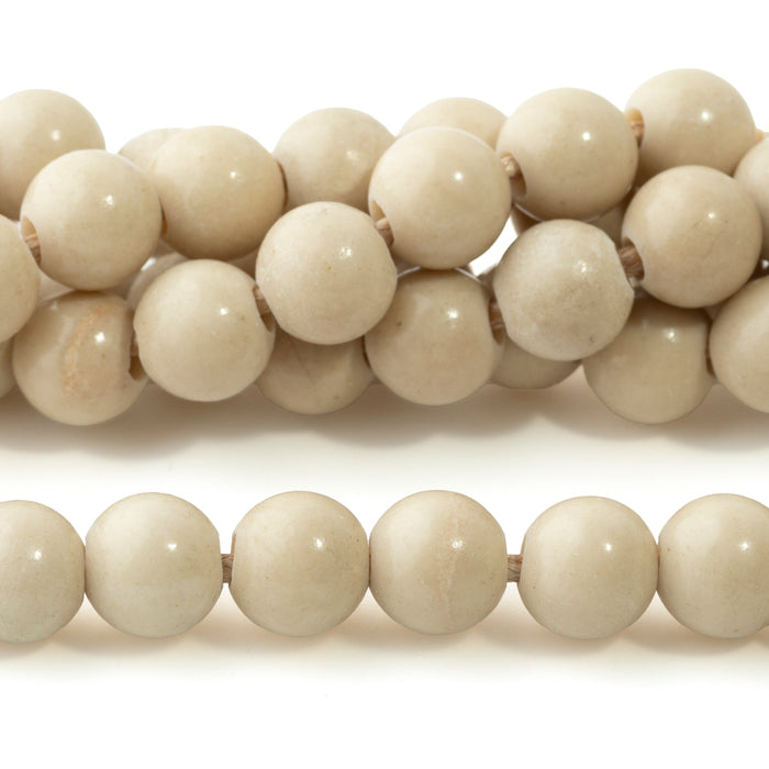 River Stone 8mm Round - Large Hole Beads