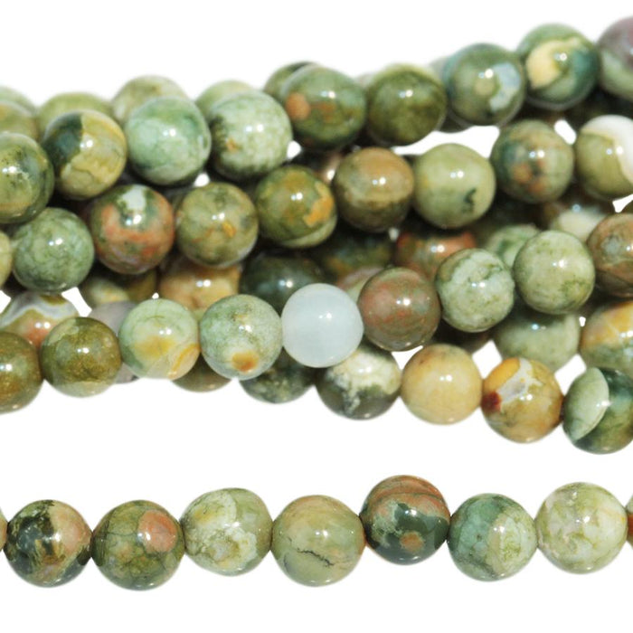 Round Pink Rhyolite Rhyolite 4mm Round - 8-Inch — Dakota Stones