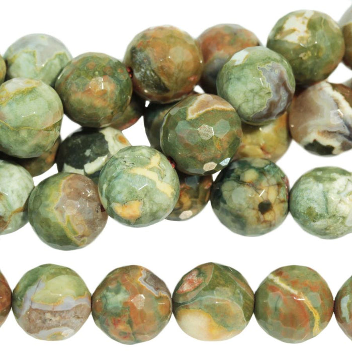 Rhyolite 8mm Faceted Round 8-Inch