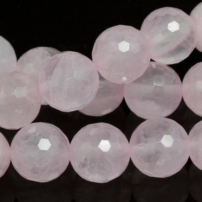 Rose Quartz 10mm Faceted Round 8-Inch