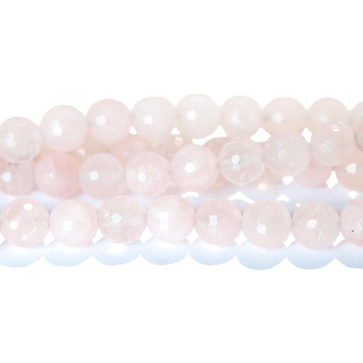 Rose Quartz 10mm Faceted Round 8-Inch