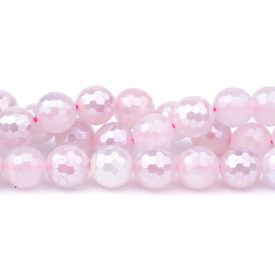 Rose Quartz 10mm Plated Round Faceted - 15-16 Inch