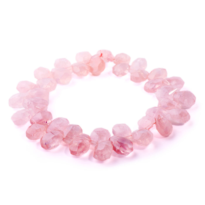 Rose Quartz Faceted 13x18mm Drop - 15-16 Inch