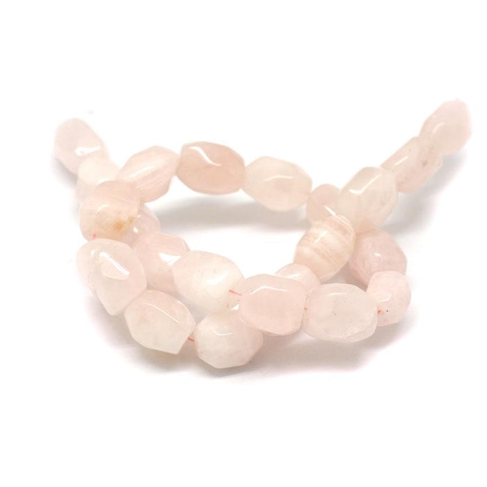 Rose Quartz Faceted 13x18mm Nugget - 15-16 Inch