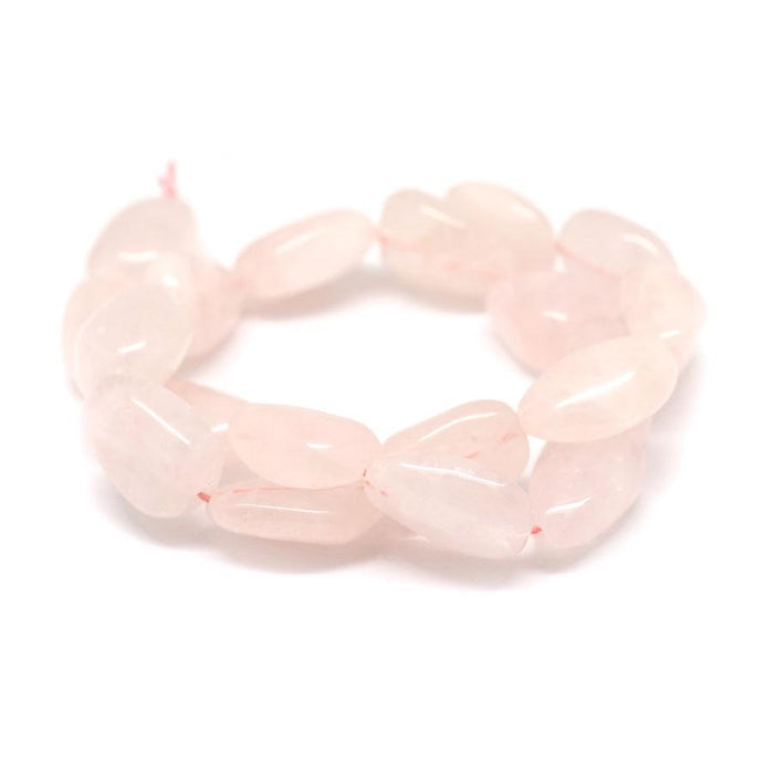 Rose Quartz Tumbled 14x20-18x25mm Nugget - 15-16 Inch