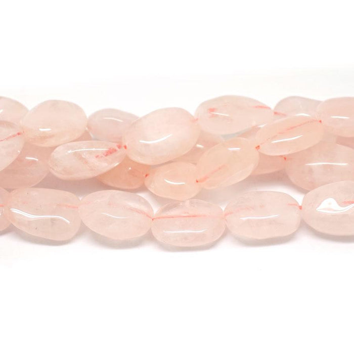 Rose Quartz Tumbled 14x20-18x25mm Nugget - 15-16 Inch