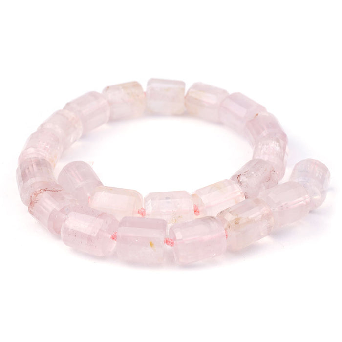 Rose Quartz14x16mm Faceted Cylinder 15-16 Inch