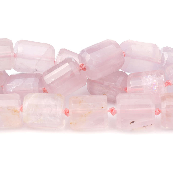 Rose Quartz14x16mm Faceted Cylinder 15-16 Inch