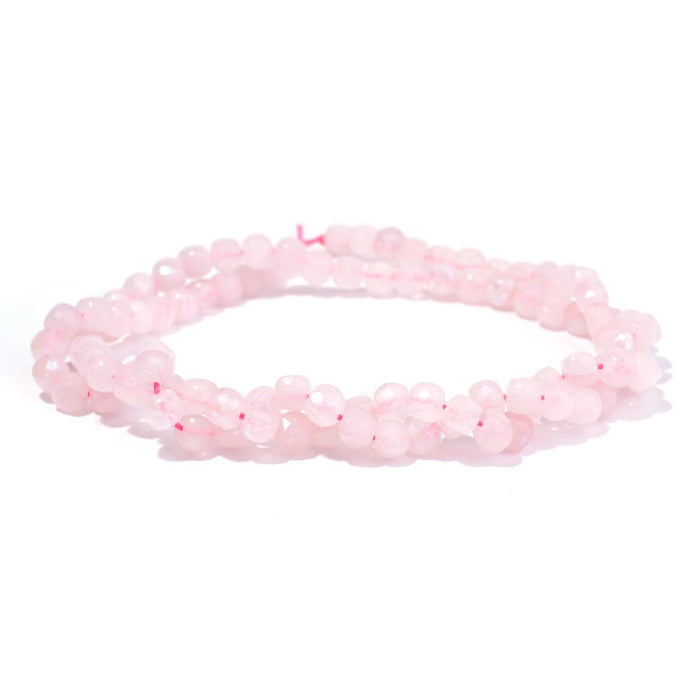 Rose Quartz 4mm Cube Faceted Rainbow Plated - 15-16 inch - CLEARANCE