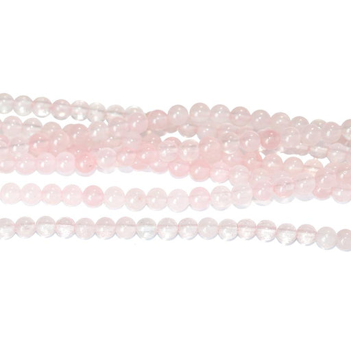 Rose Quartz 4mm Round 8-Inch