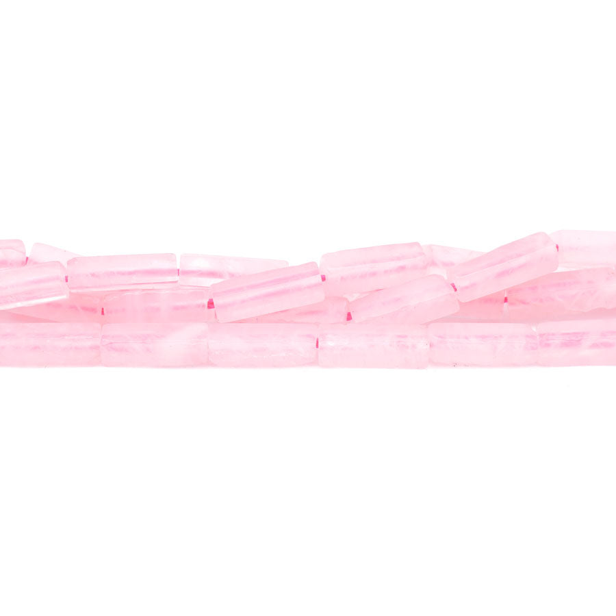 Rose Quartz 4X13mm Rectangle Tube - Limited Editions - 15-16 inch
