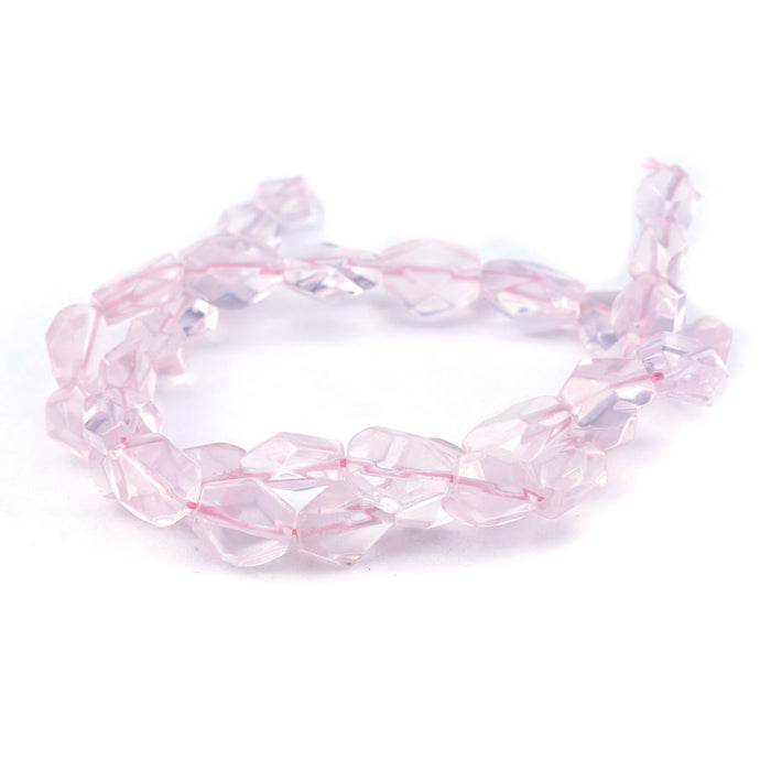 Rose Quartz 6X8mm-10X12mm Faceted Freeform Oval - 15-16 inch - CLEARANCE