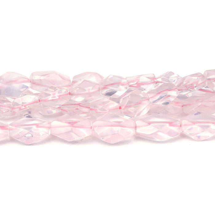 Rose Quartz 6X8mm-10X12mm Faceted Freeform Oval - 15-16 inch - CLEARANCE