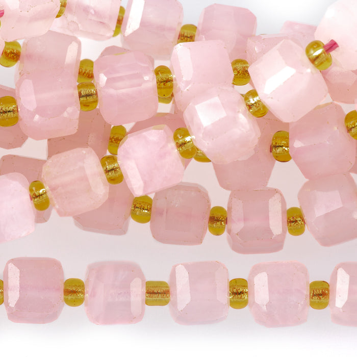 Rose Quartz 6-7mm Table Cut Cube - 15-16 Inch