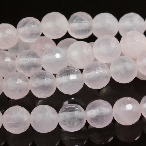 Rose Quartz 6mm Faceted Round 8-Inch