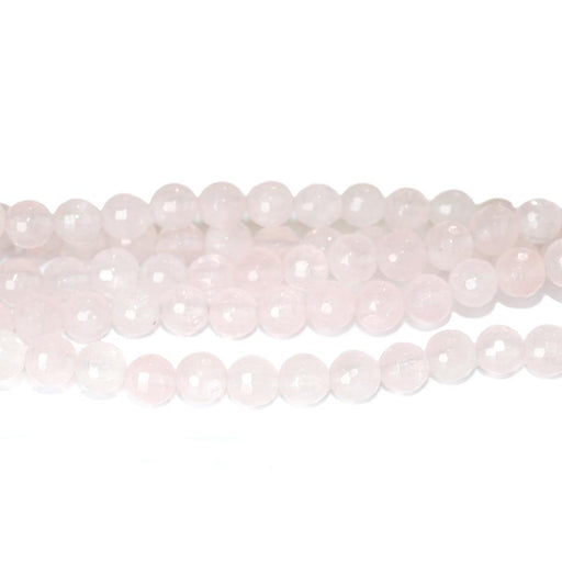 Rose Quartz 6mm Faceted Round 8-Inch