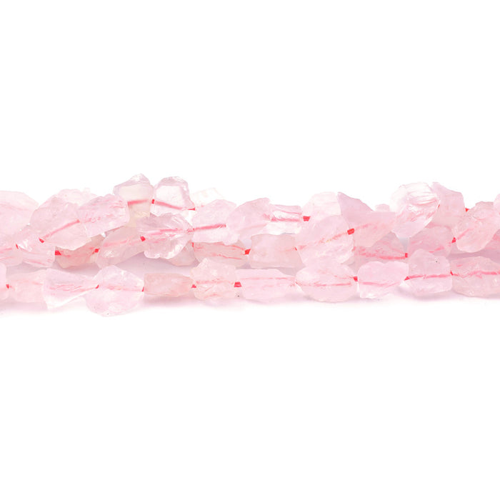 Rose Quartz 7x9-8x12mm Nugget Rough - 15-16 Inch - CLEARANCE