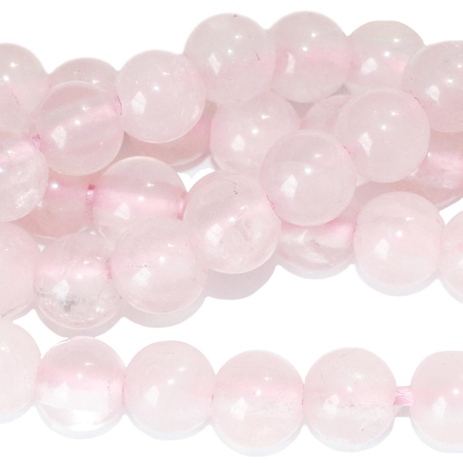 Rose Quartz 8mm Large Hole Round - 8-Inch — Dakota Stones