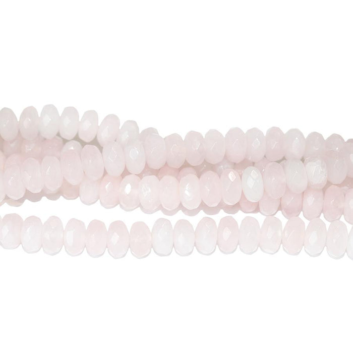 Rose Quartz 8mm Faceted Rondelle 8-Inch