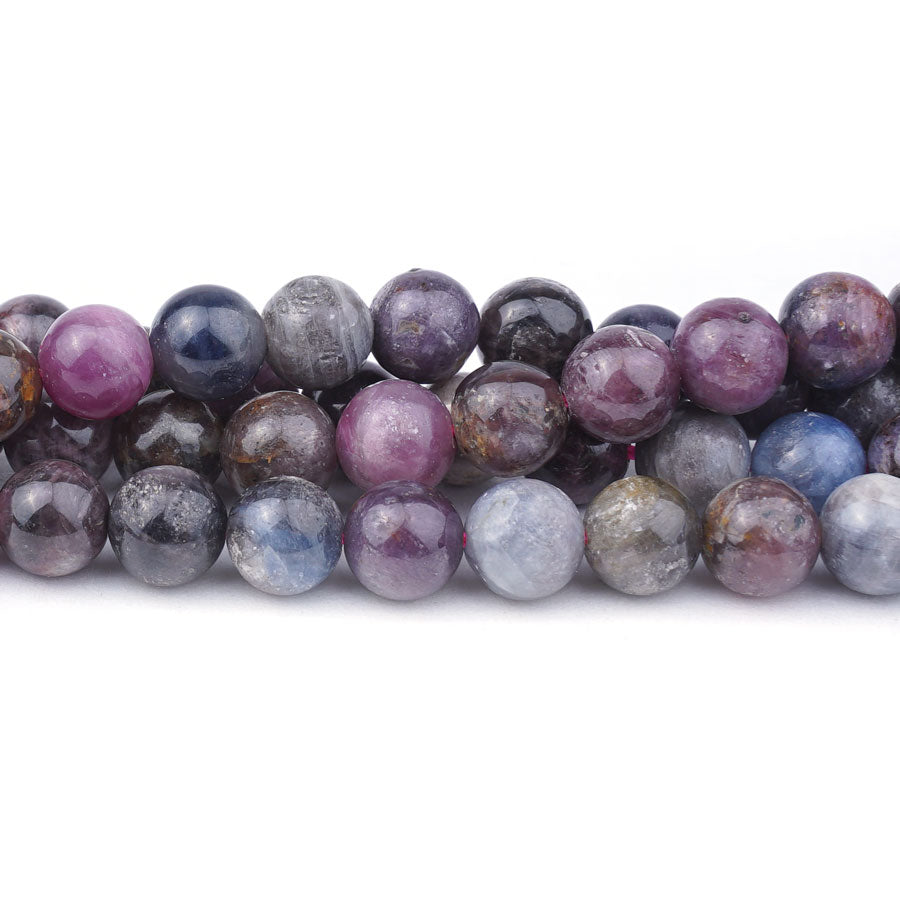 Ruby and Sapphire Natural 9-10mm Round - 15-16 Inch