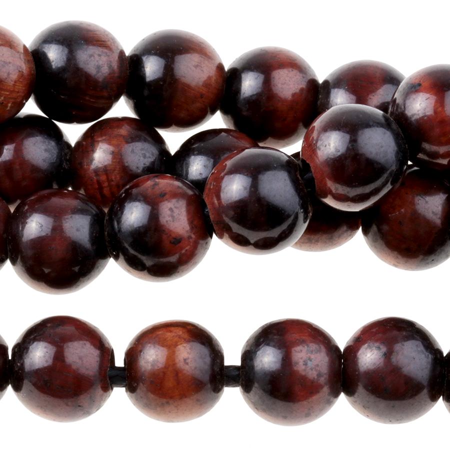 Red Tiger Eye 8mm Round Large Hole 8-Inch