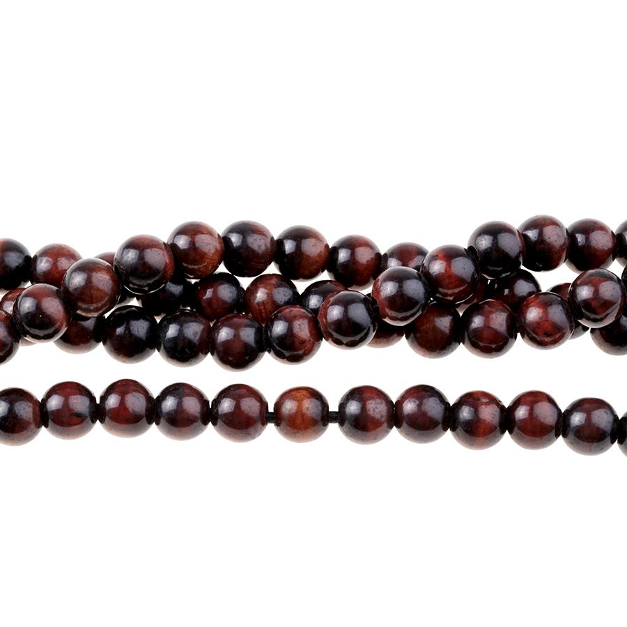 Red Tiger Eye 8mm Round Large Hole 8-Inch