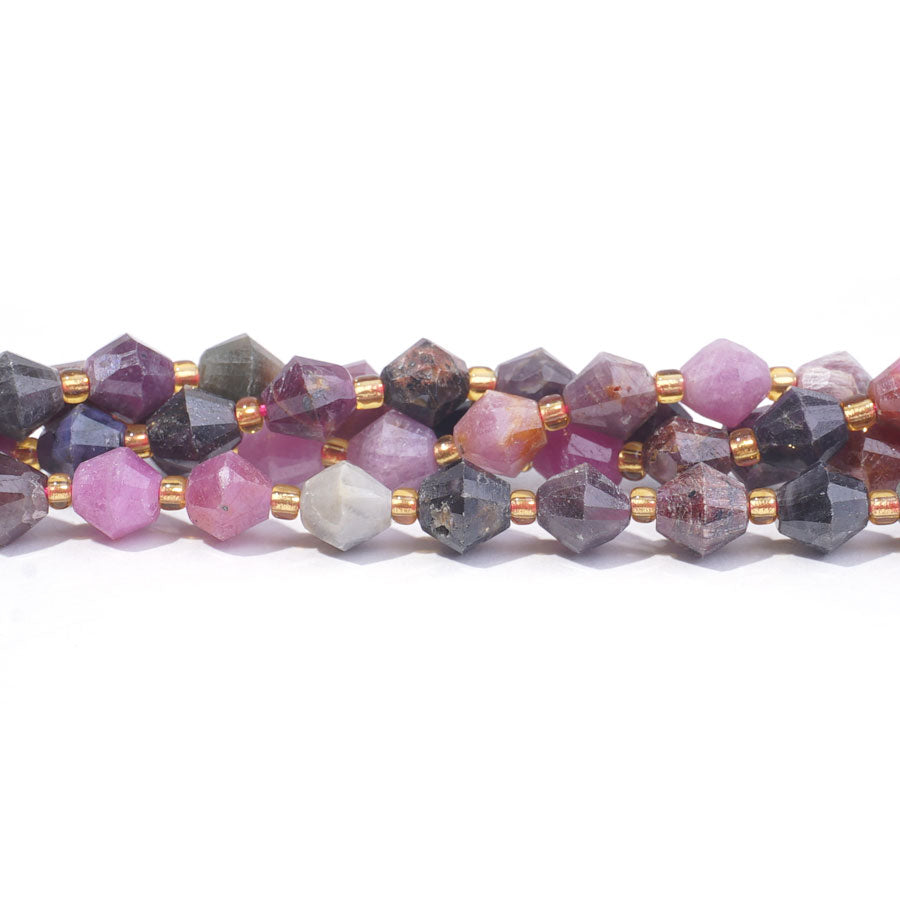 Ruby 8mm Bicone Faceted - 15-16 Inch