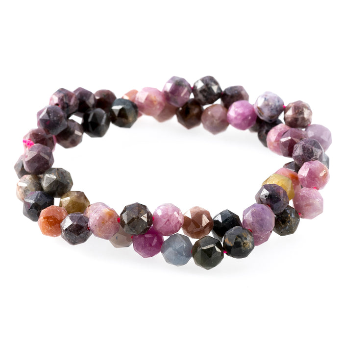This is a Dakota Stones 8mm Ruby Double Gemstone strand with faceted heart beads in 15-16 inch strand.