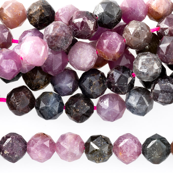 This is a Dakota Stones 8mm Ruby Double Gemstone strand with faceted heart beads in 15-16 inch strand.