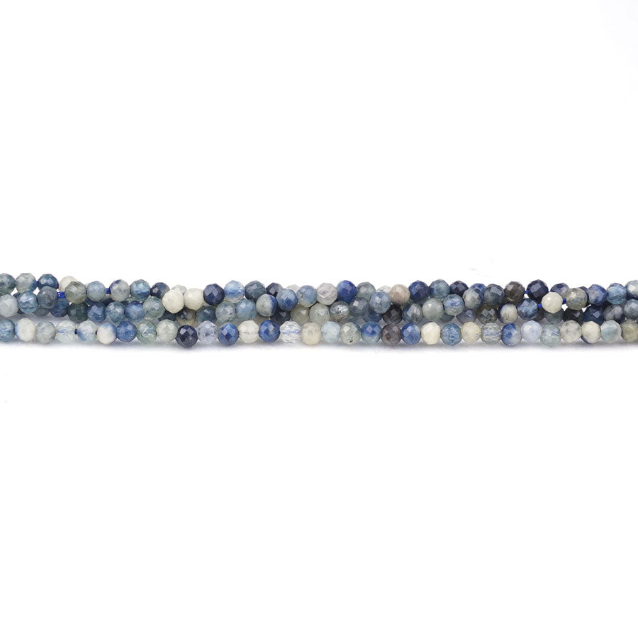 Flower Sapphire Banded 2mm Faceted Round - 15-16 Inch