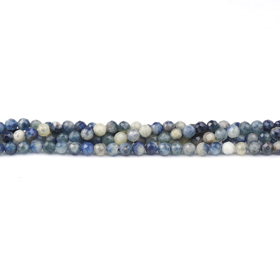 Sapphire Flower Natural 3mm Faceted Round Banded - 15-16 Inch
