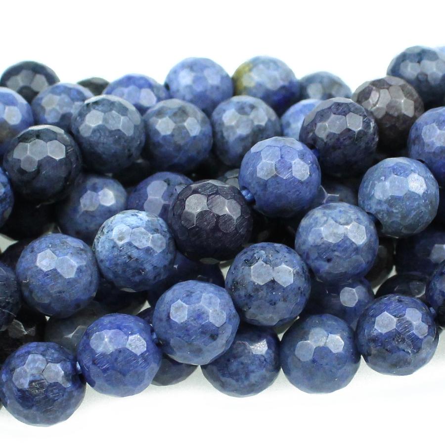 Sunset Dumortierite 10mm Large Hole Faceted Round 8-Inch