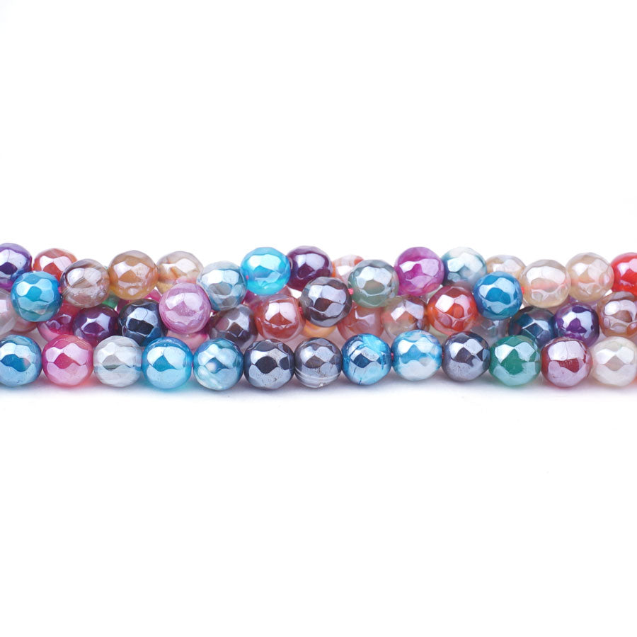 Sardonyx 6mm Multi Plated Round Faceted - Limited Editions - 15-16 inch