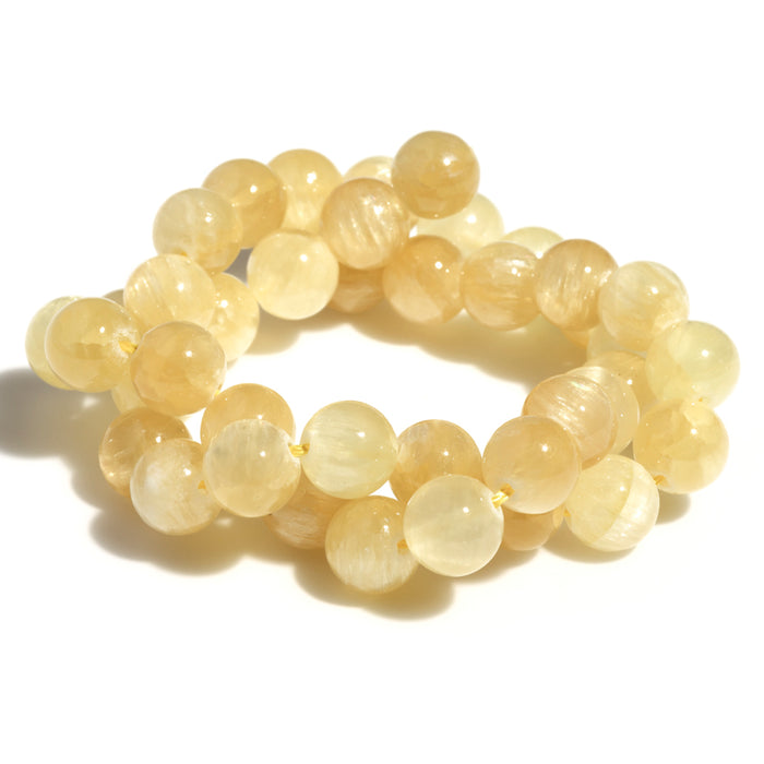 Golden Selenite 10mm Round (Natural) - 15-16 Inch