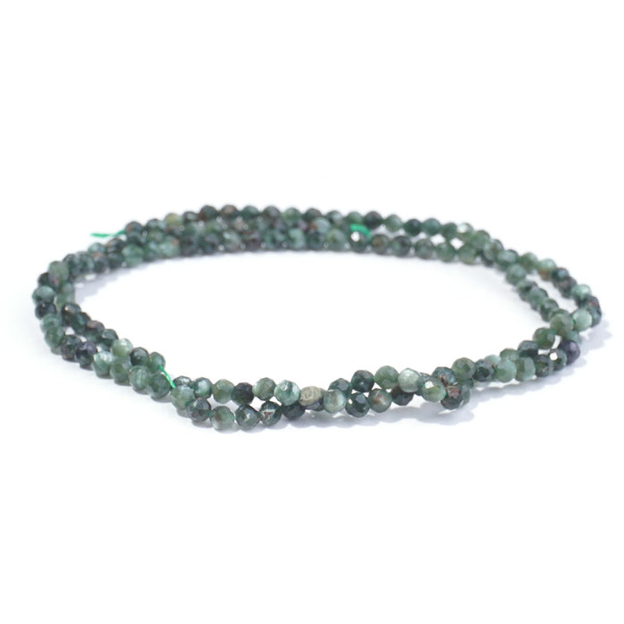 Seraphinite 3mm Round Faceted A Grade - 15-16 Inch