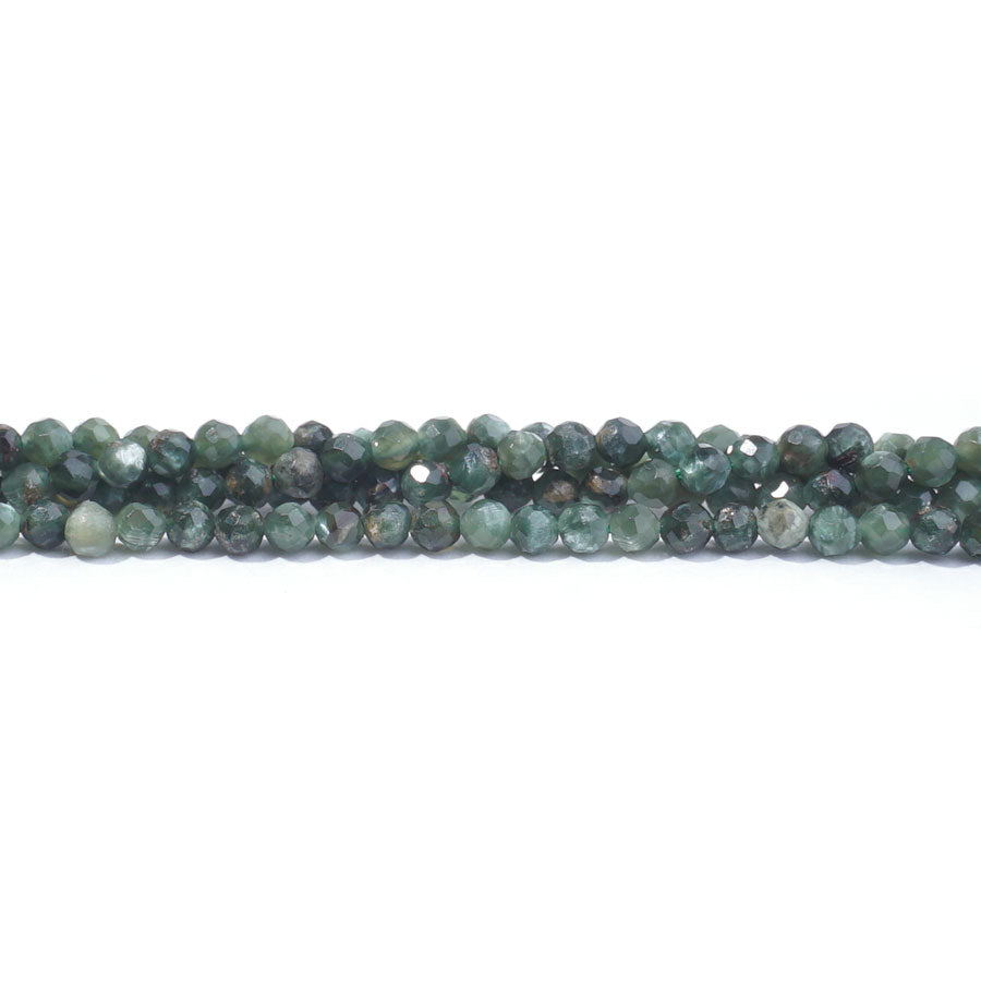 Seraphinite 3mm Round Faceted A Grade - 15-16 Inch