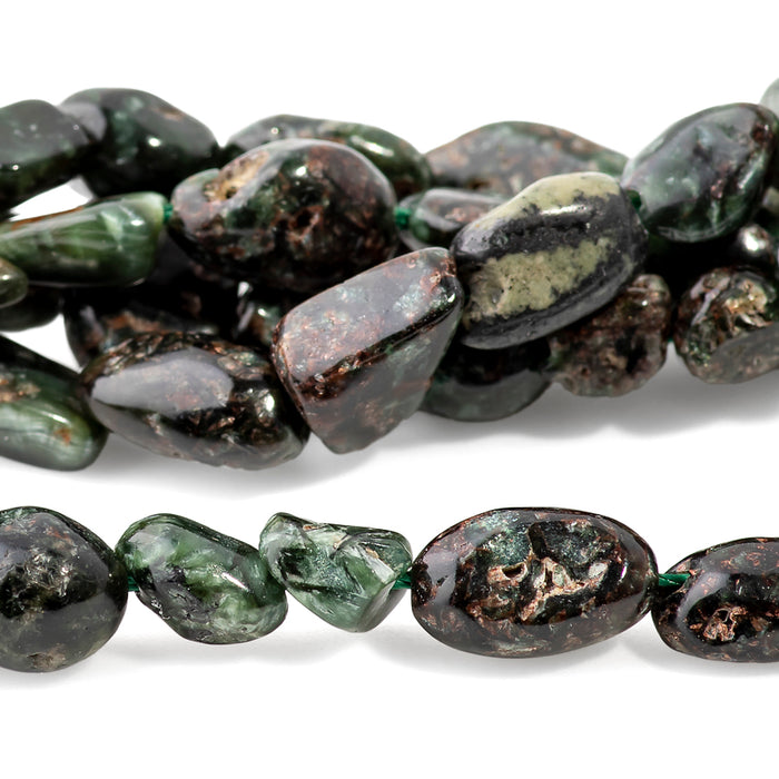 Seraphinite 7x9-8x10mm Pebble - 15-16 Inch