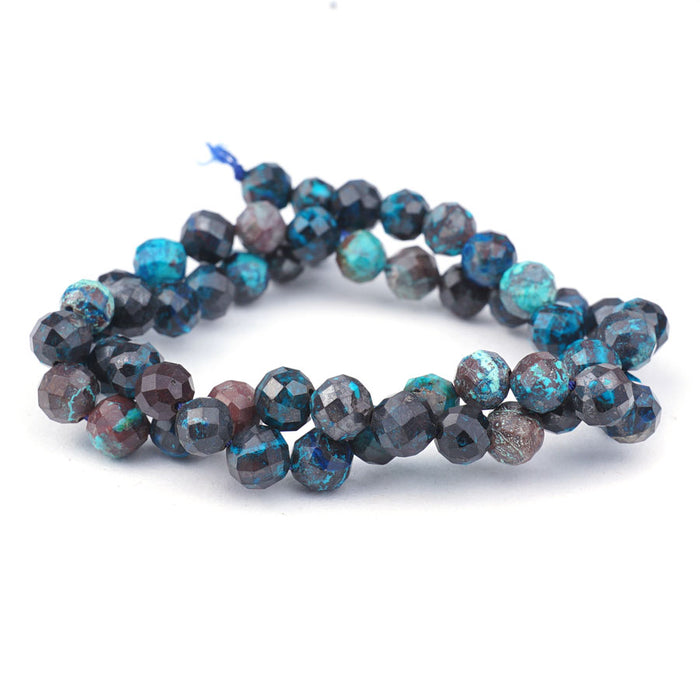 Shattuckite Natural 7mm Faceted Round - 15-16 Inch