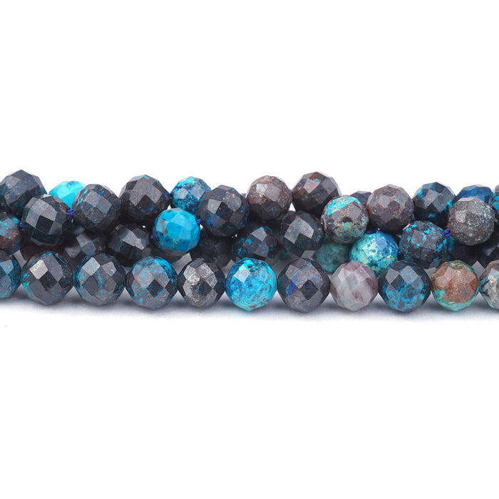 Shattuckite Natural 7mm Faceted Round - 15-16 Inch