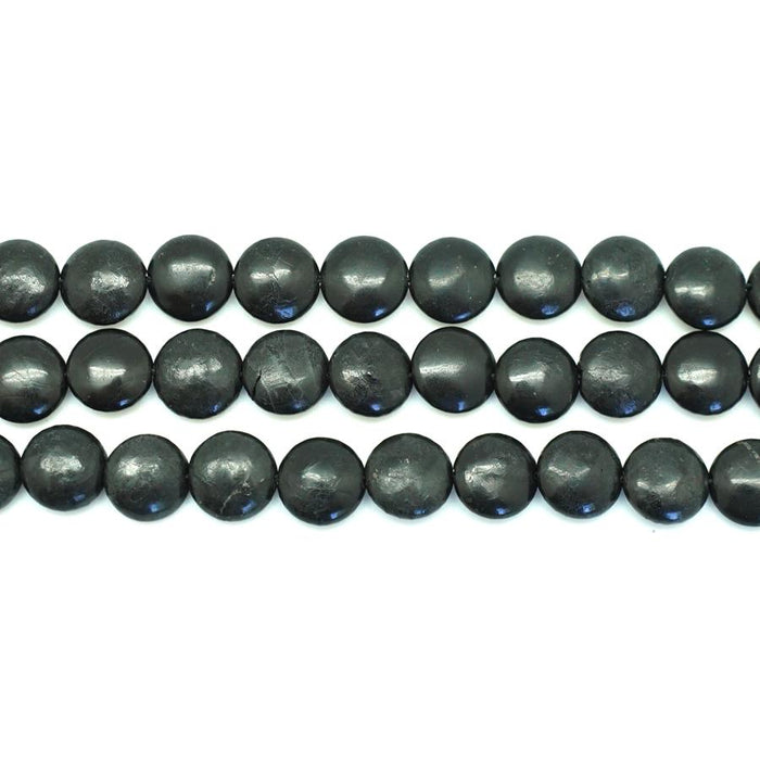 Shungite 10mm Coin - 15-16 Inch