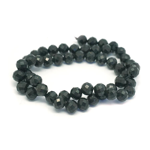 Shungite 8mm Faceted Round 15-16 Inch