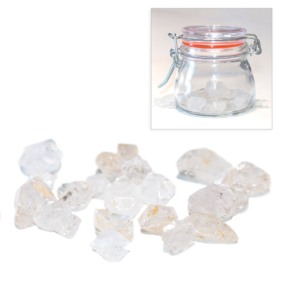 Herkimer Quartz (AKA Himalayan Quartz) Mixed Size Rough Stones Gem Jars - DS ROCK SHOP