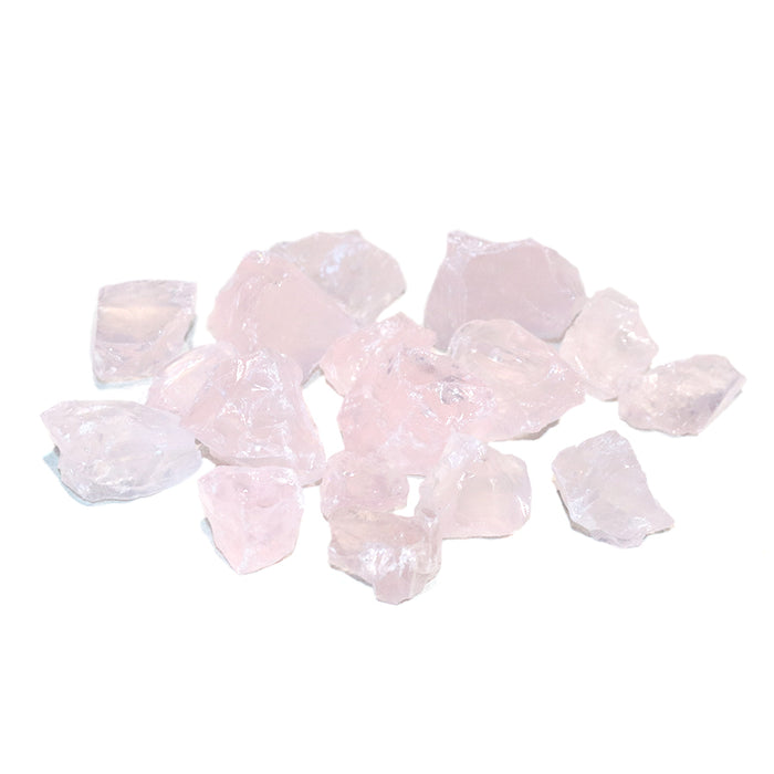 Rose Quartz Mixed Size Rough Stones Gem Jar - DS ROCK SHOP