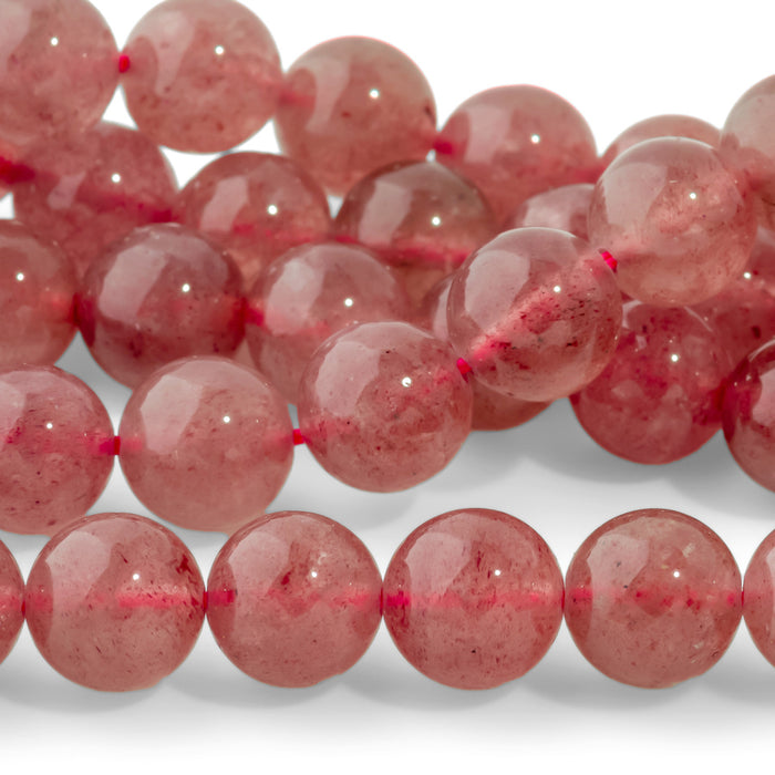 Strawberry Quartz 10mm Round AA Grade - 15-16 Inch