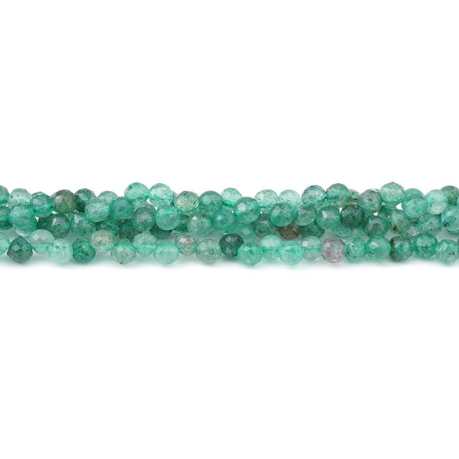 Green Strawberry Quartz 6mm Faceted Drop - 15-16 Inch