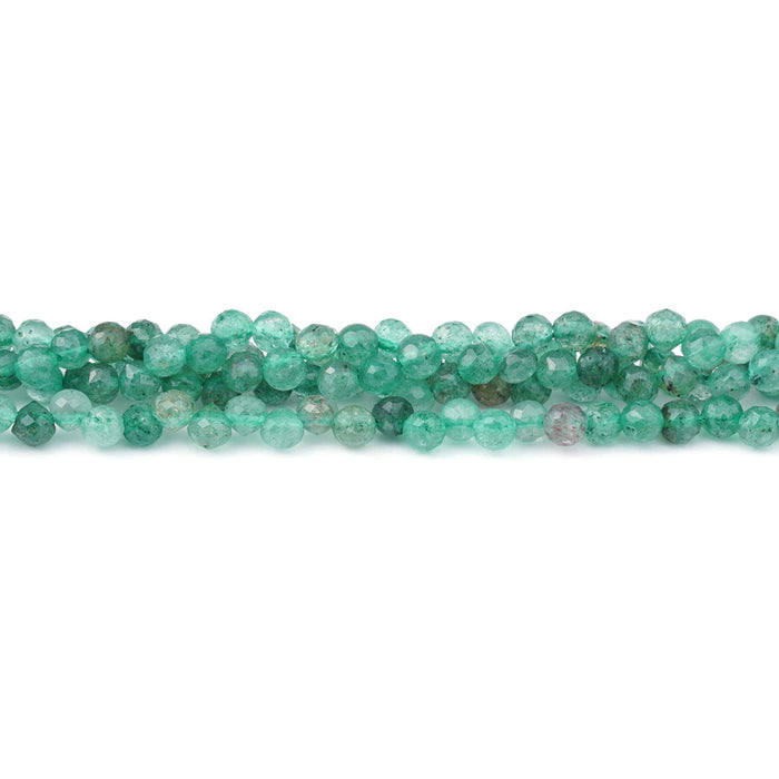 Green Strawberry Quartz 6mm Faceted Drop - 15-16 Inch