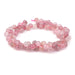 This is a Dakota Stones 6mm Strawberry Quartz Diamond Cut Gemstone strand with natural tear drop beads in 15-16 inch strand.