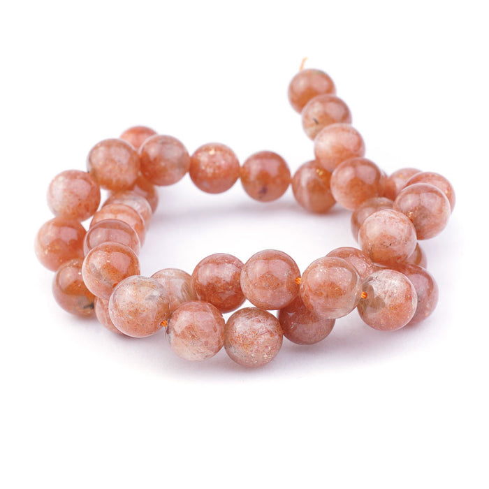 Golden Sunstone Natural 10mm Round AA Grade - 15-16 Inch