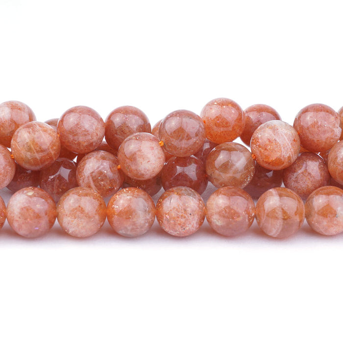 Golden Sunstone Natural 10mm Round AA Grade - 15-16 Inch