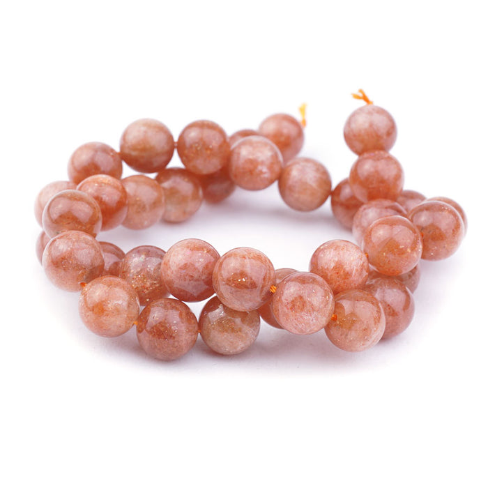 Golden Sunstone Natural 12mm Round AA Grade - 15-16 Inch